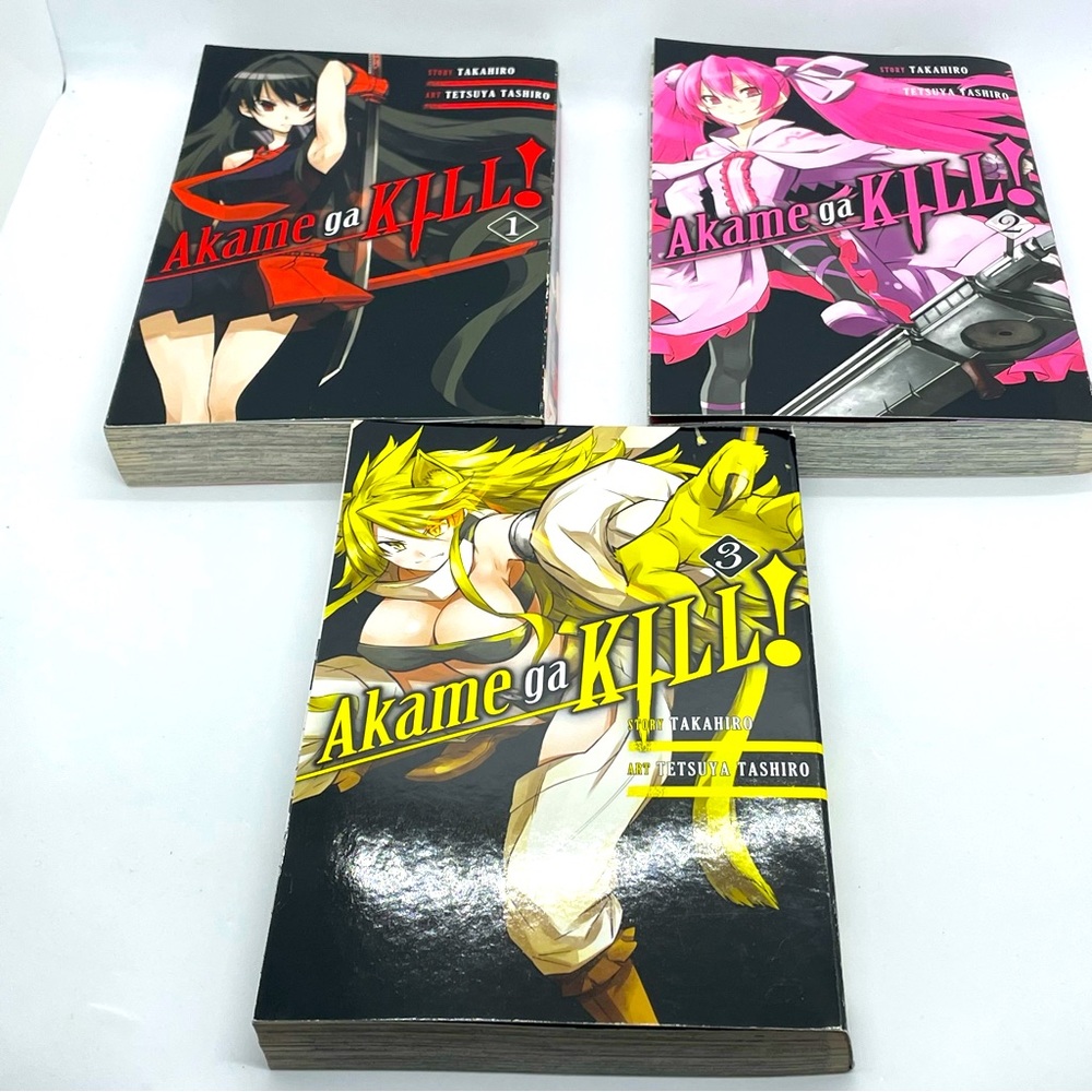 Akame ga Kill Vol. 1, 2, 3 Manga Takahiro & Tetsuya Tashiro Yen Press English
